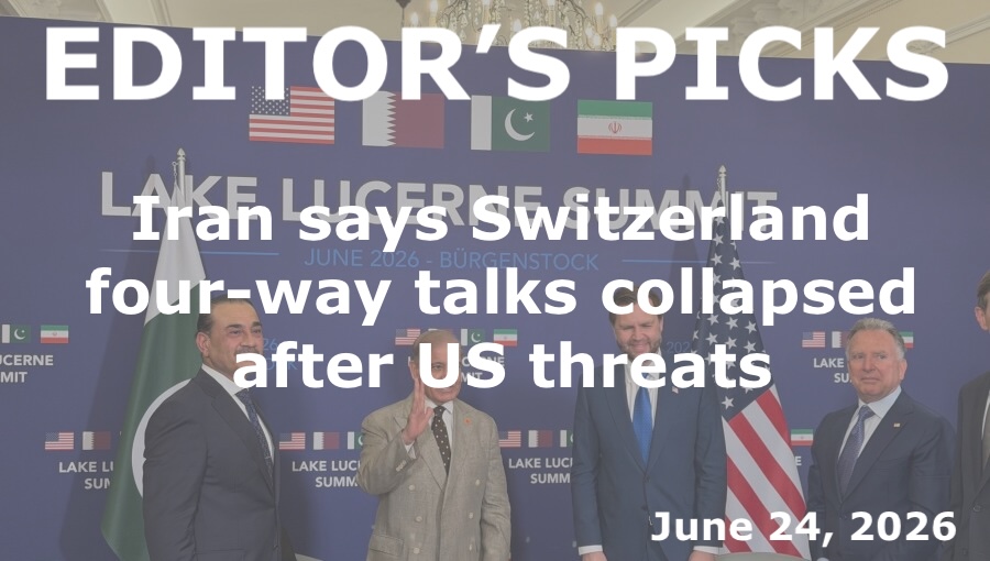 bne IntelliNews Editor's Picks – Iran says Switzerland four-way talks collapsed after US threats