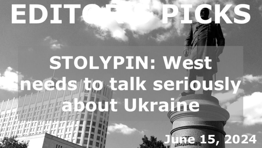 bne IntelliNews Editor's Picks --  STOLYPIN: West needs to talk seriously about Ukraine