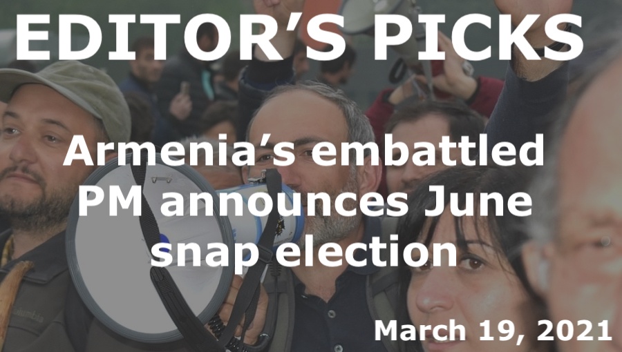 bne IntelliNews Editor's Picks --  Armenia’s embattled PM announces he’s agreed to June snap election