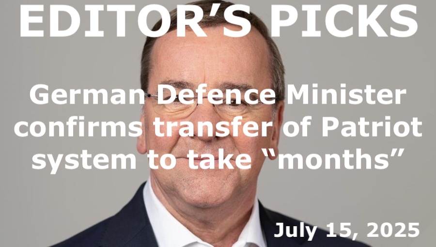 bne IntelliNews Editor's Picks – German Defence Minister Pistorius confirms transfer of two Patriot system to Ukraine, but warns could take “months”