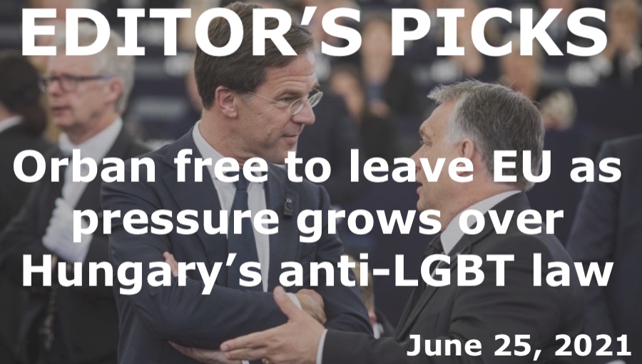 bne IntelliNews Editor's Picks --  Dutch PM tells Orban he is free to leave EU as pressure grows over Hungary’s anti-LGBT law